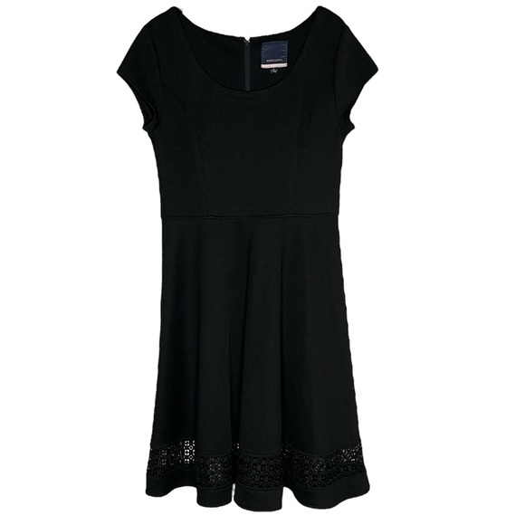 ModCloth Black Fit & Flare Lace Hem Midi Dress | Size Large - Picture 5 of 16